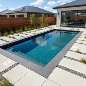 detail of a precast pool wall showing internal insulation and polyurea structural reinforcement.