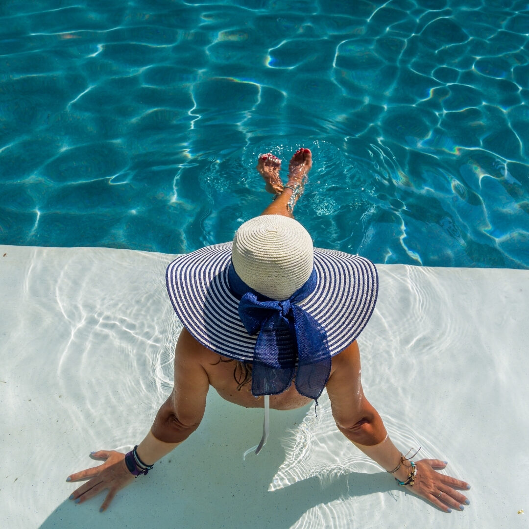 woman in plunge pool